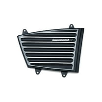 Kuryakyn 9363 Motorcycle Hypercharger Air Cleaner/Filter Component: Classic Faceplate for Hypercharger ES, Satin Black/Machined