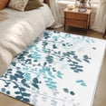 thumbnail image 4 of 4'x6' Area Rugs, Teal Blue Leaves Indoor Outdoor Area Rug for Living Room Bedroom, Summer Botanical Washable Bathroom Rugs Kitchen Floor Carpet Mats Home Decor Aesthetic, 4 of 8