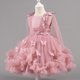 thumbnail image 4 of Odeerbi 1-9 Años Niñas 3D Mariposa Tul Vestido de Manga Larga Ruffle Alto Vestido de Princesa Bajo Para La Fiesta de Boda Cumpleaños, 4 of 9