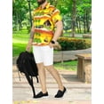 thumbnail image 2 of LA LEELA Men's Vacation Beach Shirts Stylish Hawaii Holiday Summer Aloha Tops Short Sleeve Mens Casual Button-Down Shirts S Yellow, Holiday Tribal, 2 of 6