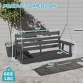 thumbnail image 4 of FODINGHILL Outdoor Hanging Porch Swing with 2 Seat，HDPE All Weather Swing Chair, Patio Swing Chair for Garden, Courtyard, 600LBS Weight Capacity, Gray, 4 of 9