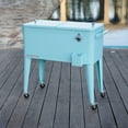thumbnail image 6 of Permasteel 80-Qt Classic Outdoor Steel Patio Cooler on Wheels, Beverage Rolling Cart, Turquoise, 6 of 11