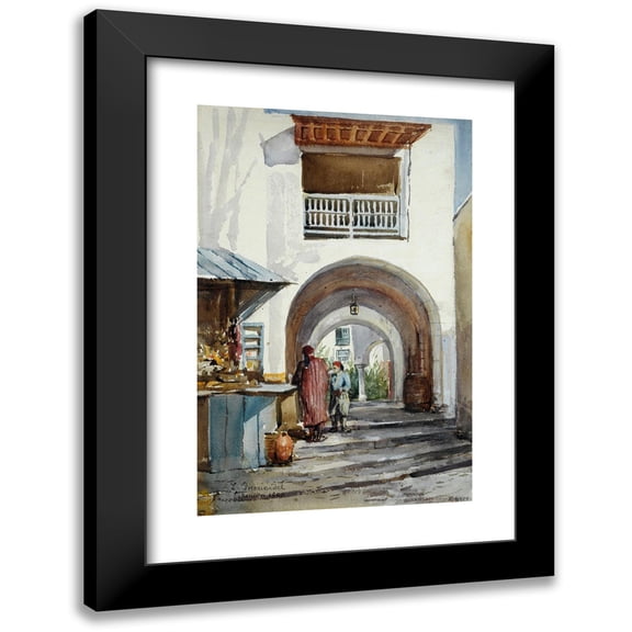 Laure Brouardel 11x14 Black Modern Framed Museum Art Print Titled - 1900 Exhibition, Tunisia Pavilion (1900)