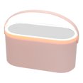 thumbnail image 1 of Organizador de maquillaje portátil con espejo con luz LED para viajes, caja de cosméticos con espejo con interruptor táctil, rosa, 1 of 1