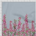 thumbnail image 2 of oneOone Organic Cotton Voile Fabric Leaves & Pink Floral Panel Printed Craft Fabric BTY 42 Inch Wide, 2 of 3