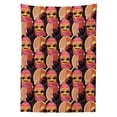 thumbnail image 3 of Ambesonne Emoji Party Tablecloth Rectangular Table Cover, Summer Concert Vibes, 52"x70", Pastel Pink Dark Orange, 3 of 4