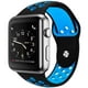 Apple Bracelet de Remplacement Watch 44mm, Silicone Souple pour iWatch Apple Watch Série 1/2/3/4Nike+ -Noir/bleu – image 1 sur 1