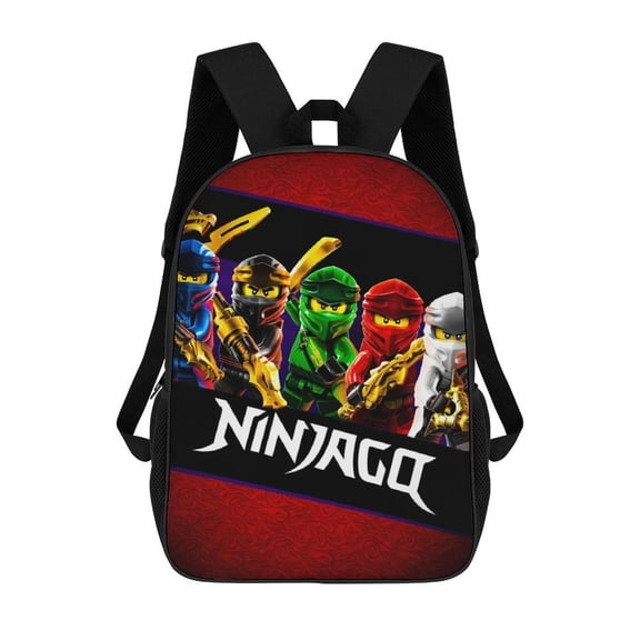 17 Inch Casual Shoulder Bookbag, Ninjago Backpack Knapsack Travel Bag Outdoor Hiking Hiking