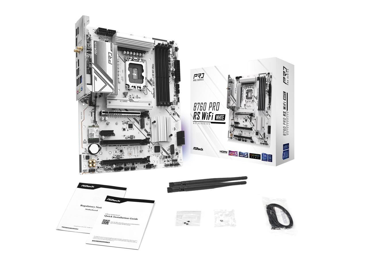 ASRock B760M Pro RS WiFi White LGA 1700 Intel B760 SATA 6Gb/s