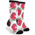 thumbnail image 1 of Unisex Casual Cotton Crazy Crew Socks - Cute Strawberry Pattern Socks, 1 of 5
