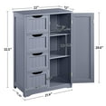 thumbnail image 3 of Yaheetech Wooden Cabinet Storage Unit With Drawers & Cupboard, Gray, 3 of 7