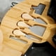 thumbnail image 4 of Tabla de quesos de bambú y juego de cuchillos para vino, grande y gruesa, de madera natural. negro, 4 of 8