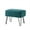 Agate Green, variant on Home Soft Things Textured Velvet Ottoman Stool Chair, Upholstered Footrest with Black Metal Legs, Softpink, 19" x 13" x 17"