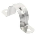 thumbnail image 1 of Stainless Steel U-Bracket Pipe Clamp 0.8 Inch, Rigid Pipe Strap with 2-Hole Fasten Holder, Cable Hanger Clamp for Woodworking, 304 Stainless Steel Heavy Duty, Reinforced Rib for Secure , A Wire Clip, 1 of 6