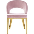 thumbnail image 2 of Meridian Furniture Roberto Pink Velvet Dining Chair, 2 of 5