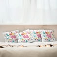 thumbnail image 3 of Ambesonne Vintage Throw Pillow Cover 4 Pack, New Age Hearts Blooms, 16", Multicolor, 3 of 6