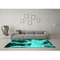 thumbnail image 3 of Ahgly Company Indoor Rectangle Abstract Turquoise Blue Modern Area Rugs, 4' x 6', 3 of 4