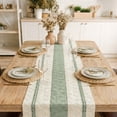 thumbnail image 6 of Boho Table Runner, Farmhouse Macrame Wedding Table Runner For Garden & Outdoor Decor, Summer And Autumn Bridal Shower Decor, Rustic Woven Cotton Crochet Lace With Tassels For Living Room, 108x12 Inch, 6 of 8
