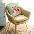 thumbnail image 2 of Throw Pillow Covers 18x18 Inch, Green Cat Decorative Pillow Cases for Couch Sofa Bed, Funny Animals Modern Art Cotton Linen Square Home Decor Pillowcases with Hidden Zipper, 2 of 7