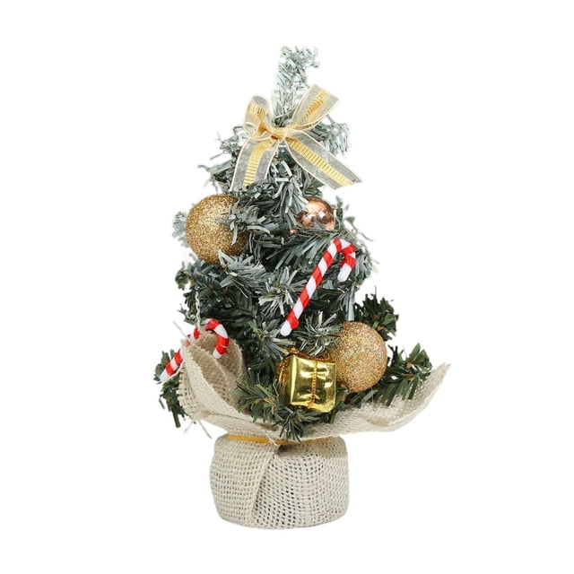 Mini Tree Christmas Decoration 8*2in Tabletop Ornament Plastic Durabl Natural Lifelike Christmas Tree
