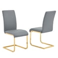 thumbnail image 1 of Alison Faux Leather Chrome Dining Side Chair in Gray/Gold (Set of 2), 1 of 2