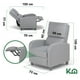 thumbnail image 5 of Sillón reclinable KingsHouse Sofa Individual Tela Moderno Sala gris, 5 of 8
