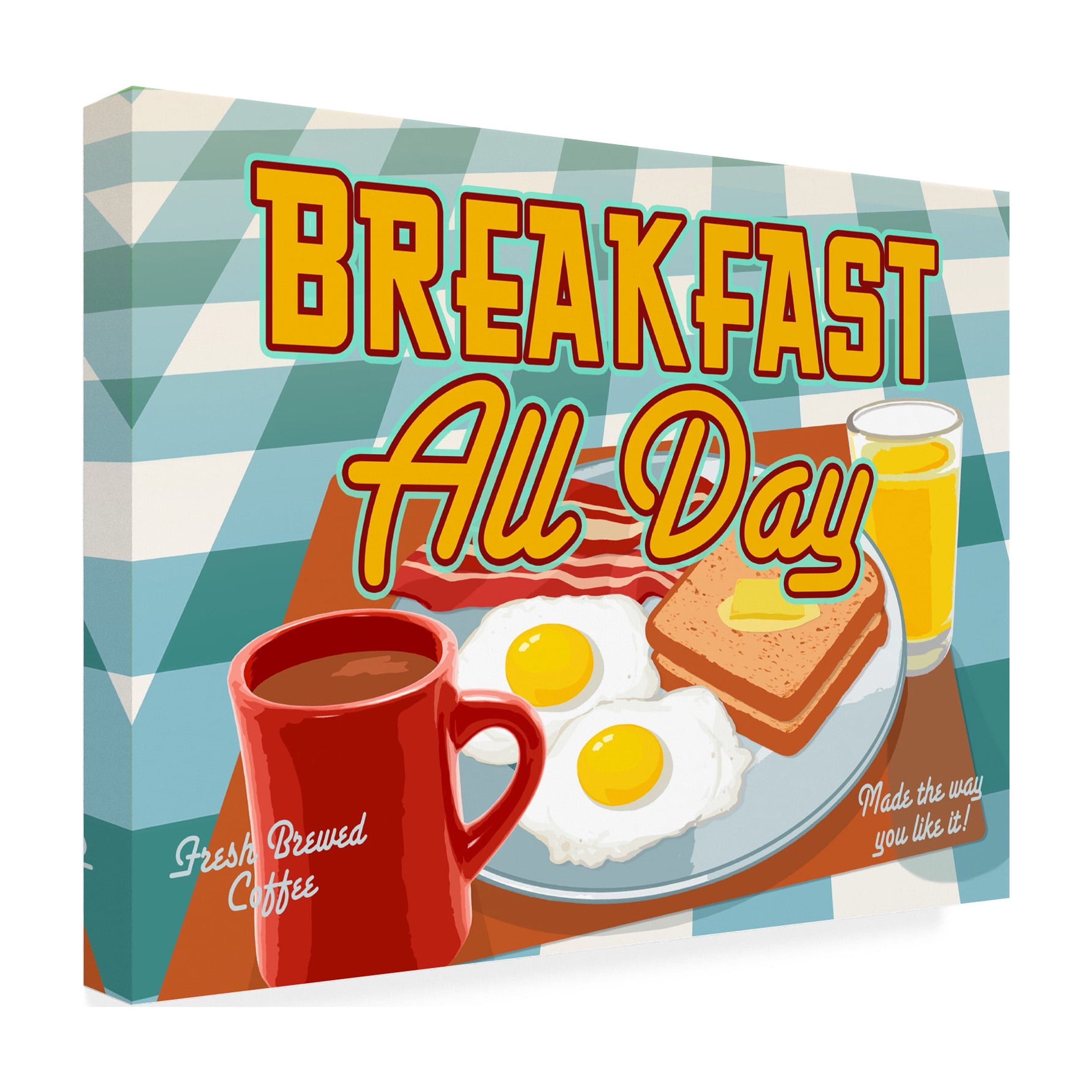 RetroPlanet 'Breakfast All Day' Canvas Art