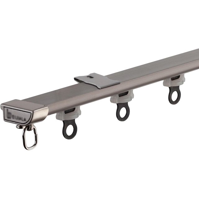 Ultra-thin Curtain Track(3ft - 30ft) - Ceiling or Wall mount Curtain Track System Room Divider, Sliding Curtain Rail for Privacy Living room Bedroom (Color : Brown-ceiling-B, Size : 9ft(2 * 4.5ft))