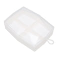 thumbnail image 4 of Estuche para esponja de maquillaje con 4 compartimentos, cubierta transparente a prueba de polvo, formas geométricas, soporte para esponjas en polvo, 4 of 14