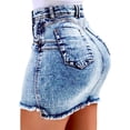 thumbnail image 3 of DYMADE Womens Denim Spliced 1/2 Zip Pockets Slim Bodycon Skirt, 3 of 3