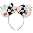 thumbnail image 1 of wonima44 Mouse Ears Headband for Women Adult, Checkered Pattern Princess Hairband with Beads Sequin Ears, 1 of 1