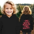 thumbnail image 2 of Generic Girls Children Fall Letter Print Long Sleeved Hooded Hundred Sports Sweater for Toddler Boys Girls Comfortable Autumn Winter Clothes for Holiday Christmas Party（18-24 Months Black）, 2 of 4