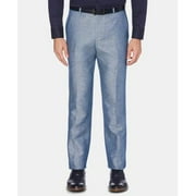 Perry Ellis Mens Modern fit Dress Pants 38 / 32 Blue Solid