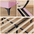thumbnail image 5 of Full Size Bed Frame with Adjustable Headboard, Princess Upholstered Platform Bed with LED Lights for Girls, Solid Wood Slats Support, No Box Spring Needed, Pink, 5 of 10
