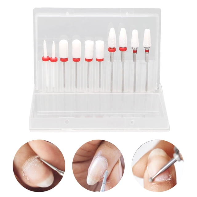 Brocas de Taladro de Unas, Eliminar Los Bancos de Perforación de Cerámica de Piel Muerta, Diversos Rugosidad de Rotación Derecha Izquierda para El Salón de Uñas