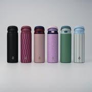 TAL 24oz Stainless Steel 2-in-1 Straw and Chug Water Bottle with Push Lid, Geometric Berry Print