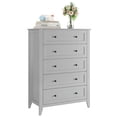 thumbnail image 1 of Cómoda Moderna Gris de 5 Cajones - Cajonera Alta con Amplio Espacio de Almacenamiento, Diseño Compacto y Herrajes Metálicos - Ideal para Dormitorio, Habitación Infantil o Entrada, 1 of 8