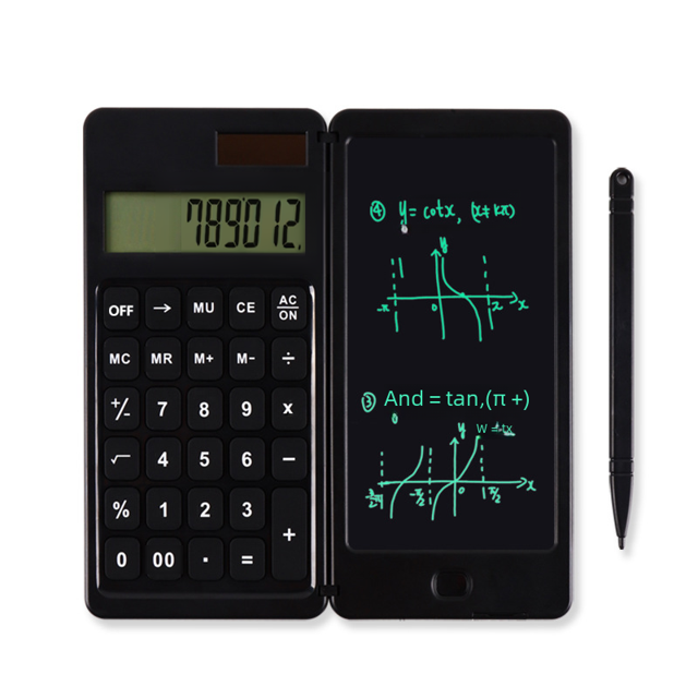 Calculadora Bloc de notas para aprendizaje, oficina, regalo de empresa, plegable, portátil, para notas, calculadora