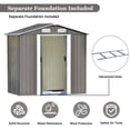 thumbnail image 4 of Patio 6ft x4ft Bike Shed Garden Shed, Metal Storage Shed with Adjustable Shelf and Lockable Door, Tool Cabinet with Vents and Foundation for Backyard, Lawn, Garden, Gray, 4 of 5