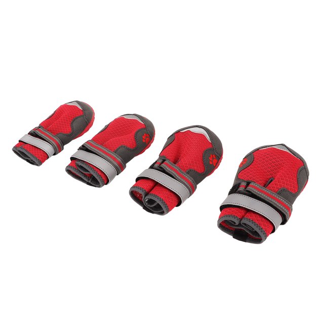 4 Uds botas para perros elegantes protectores de patas de perro transpirables de malla resistente al calor con correas reflectantes para actividades al aire libre n.° 5