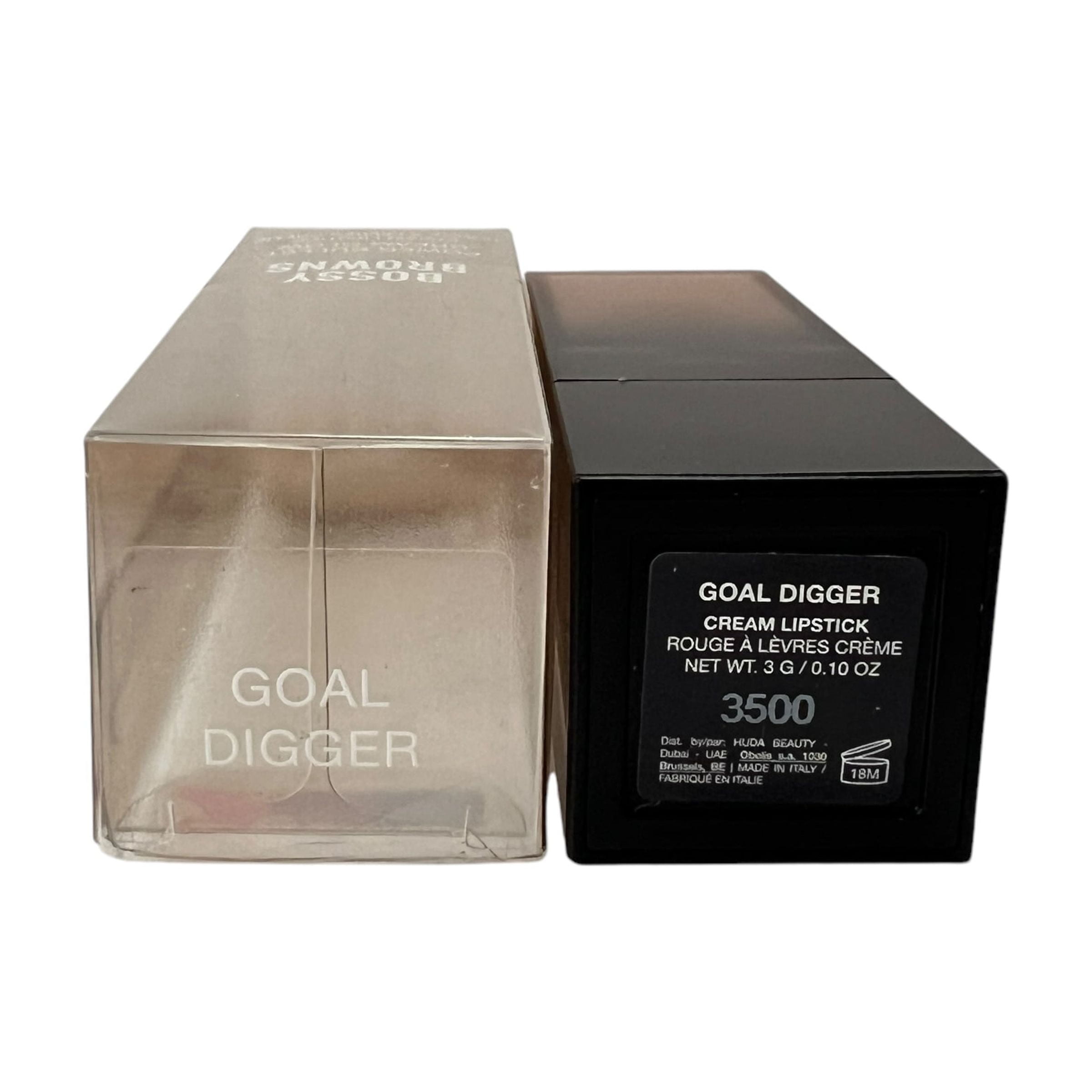 HUDA Beauty Bossy Browns Power Bullet Cream Glow Lipstick Goal Digger