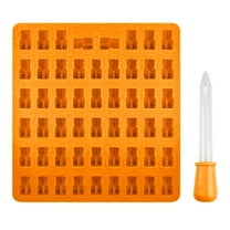 Mosey 53 Cavities Silicone Gummy Mold BPA Free Nonstick Food Grade Teddy Bear Candy Mold with Dropper Jelly Mold Chocolate Mold