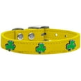thumbnail image 3 of Mirage Pet Products Leather Shamrock Dog Collar, Yellow, S, 3 of 3