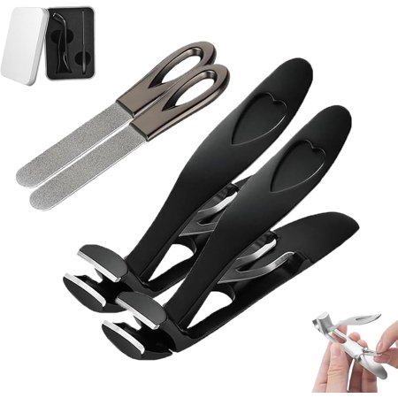Clipdoc Max Toe Nail Clipper, Clip Doc Max Toe Nail Clippers, Clipdoc Max Nail Clippers, Clipmaster Pro Toenail Clippers for Seniors Thick Nails, Long Handle, Anti-Splash (Black*2)