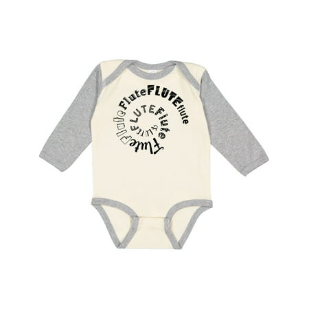 

Inktastic Flute White Spiral Text Gift Baby Boy or Baby Girl Long Sleeve Bodysuit