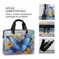 thumbnail image 4 of 16" Laptop Briefcase, Detachable Anti-Slip Shoulder Strap, Multi-Compartment Work Travel Bag Blue Butterfly and Musical Sheets, 4 of 8