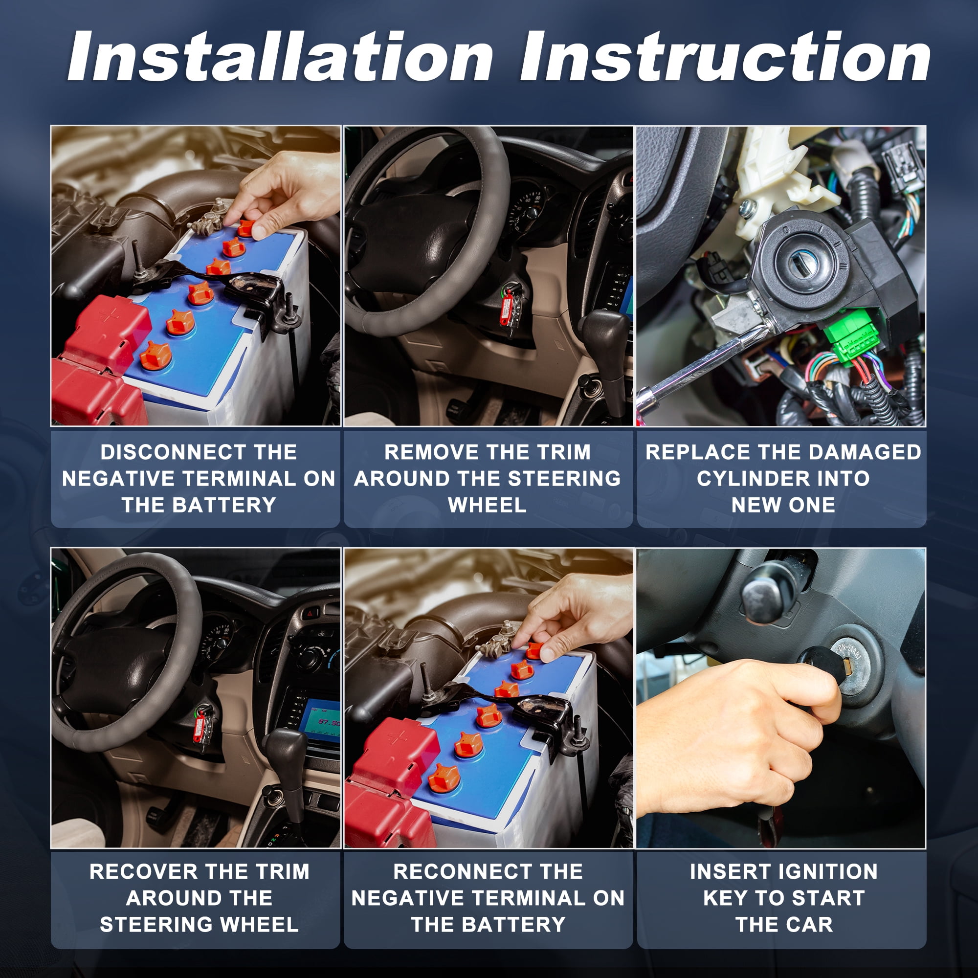 Unique Bargains Ignition Switch Lock Cylinder Kit for Ford F150 F250 F350 F450 F550