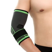 Ueasy Elbow Brace Compression Support Sleeve Elbow Brace Wrap Arm Support Strap Band for Sports, Reduce Joint Pain and Injury Recovery (Green, Medium)