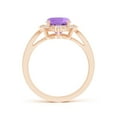 thumbnail image 2 of ANGARA Natural 2 Ct. Amethyst with Diamond Halo Ring in 14K Rose Gold for Women (Ring Size: 5.5), 2 of 8