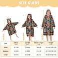 thumbnail image 4 of FORMRS Wearable Blanket Hoodie with Sleeves for Kids Cozy Flannel Sweatshirt, Blue Geometric, 4 of 7